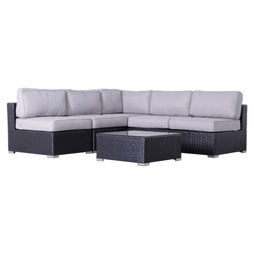 LIVING SOURCE  International 6-Piece Sectional Set With Cushions In Black/gray