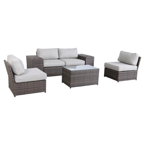 Living Source International Outdoor Loveseat with Table and Chairs in