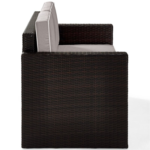 Afuera Living Wicker Patio Loveseat in Brown and Gray