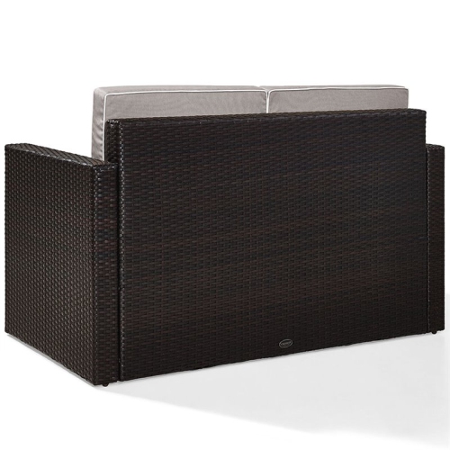 Afuera Living Wicker Patio Loveseat in Brown and Gray