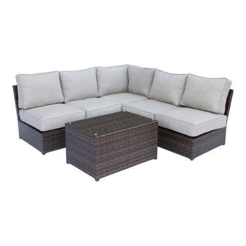 LIVING SOURCE  International 6-Piece Sectional Set W/ Cushion In In Brown