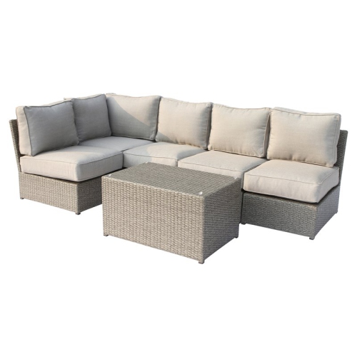 LIVING SOURCE  International 6-Piece Sectional Set With Cushions In Finish In Gray