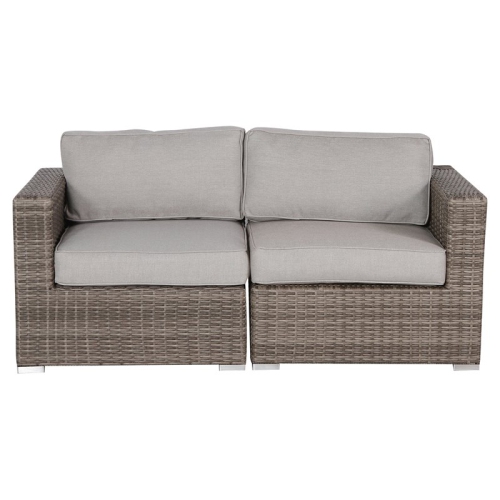 LIVING SOURCE  International Outdoor Wicker Loveseat With Cushion In Espresso