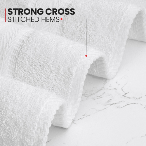 Canadian Linen Large Bath Towels, 27"x54", 4 Pack, Lightweight Quick Dry Soft Absorbent Cotton Towel Sets for Hotel Bathroom Shower, Spa Salons, White