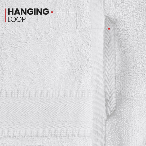 Canadian Linen Large Bath Towels, 27"x54", 4 Pack, Lightweight Quick Dry Soft Absorbent Cotton Towel Sets for Hotel Bathroom Shower, Spa Salons, White