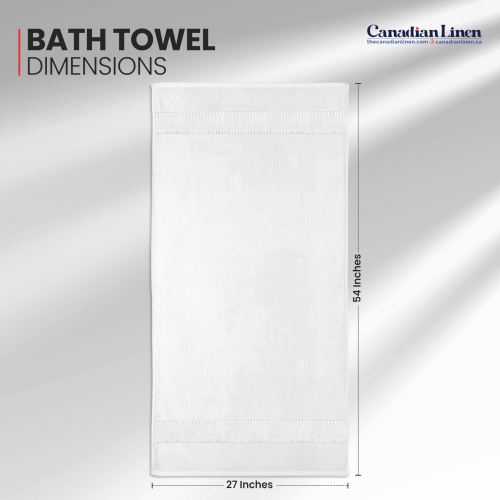 Canadian Linen Large Bath Towels, 27"x54", 4 Pack, Lightweight Quick Dry Soft Absorbent Cotton Towel Sets for Hotel Bathroom Shower, Spa Salons, White