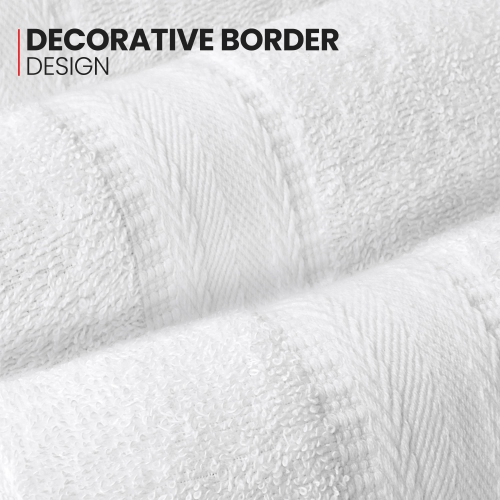 Canadian Linen Large Bath Towels, 27"x54", 4 Pack, Soft Absorbent Cotton Lightweight Quick Dry Towel Sets for Hotel Bathroom Spa Hair Salon Gym, White