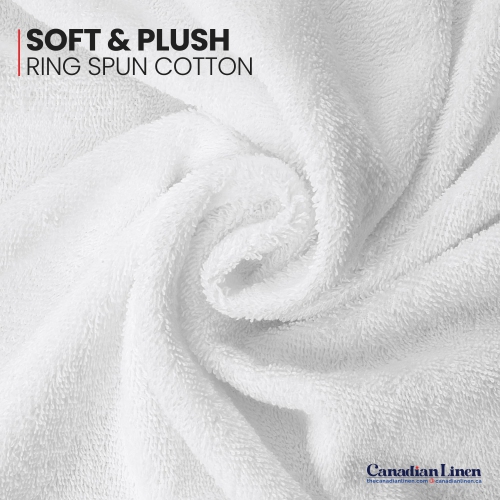 Canadian Linen Large Bath Towels, 27"x54", 4 Pack, Soft Absorbent Cotton Lightweight Quick Dry Towel Sets for Hotel Bathroom Spa Hair Salon Gym, White