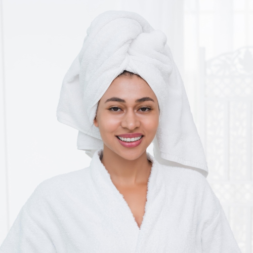 Canadian Linen Large Bath Towels, 27"x54", 4 Pack, Soft Absorbent Cotton Lightweight Quick Dry Towel Sets for Hotel Bathroom Spa Hair Salon Gym, White