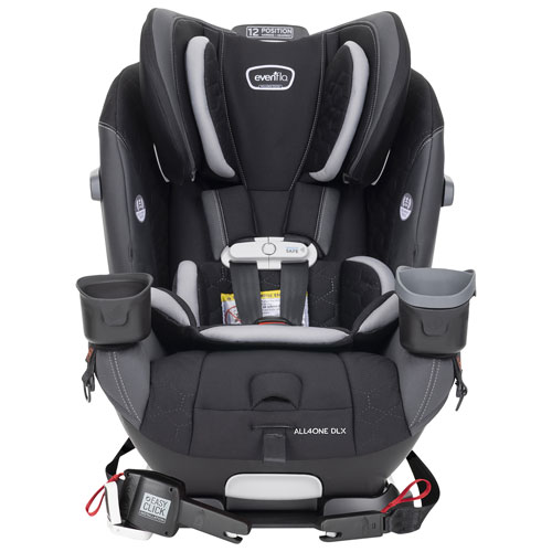 Evenflo All4One DLX Convertible All-in-One Booster Car Seat with Sensor Safe - Kingsley Black