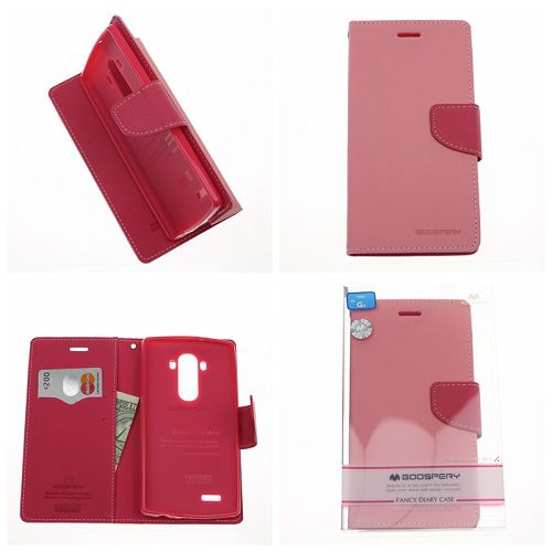 TopSave Goospery Fancy Diary [Type de portefeuille] Étui en PU Saffiano [Emplacements pour cartes d'identité et espèces] avec support pour LG G4,