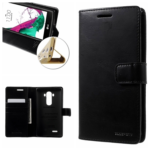TopSave Goospery Bluemoon Card Slot w/Magnetic Clip Leather Folio Wallet Flip for LG G4, Noir
