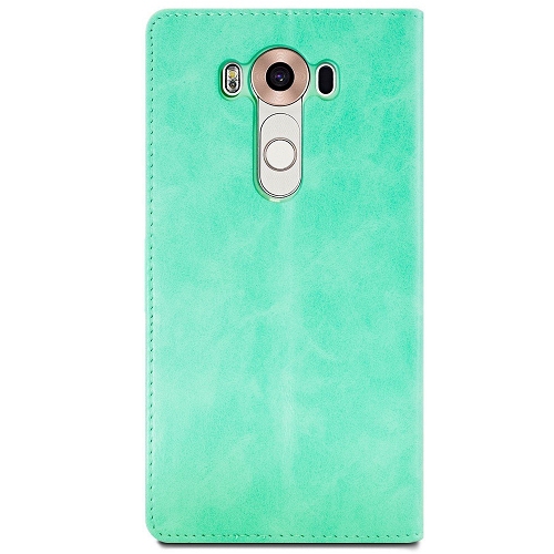 TopSave Goospery BLUEMOON FLIP Card Slot without Magnetic Clip Leather Folio Wallet Flip, Teal