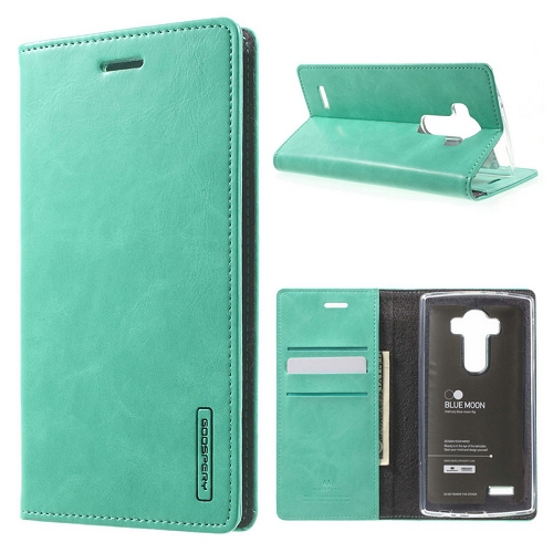 TopSave Goospery BLUEMOON FLIP Card Slot without Magnetic Clip Leather Folio Wallet Flip, Teal
