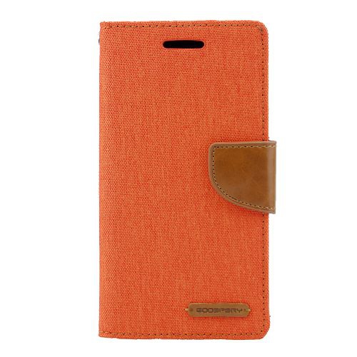 GOOSPERY  Topsave Canvas Card Holder Fabric Folio Wallet Flip Case for Lg G4 In Orange