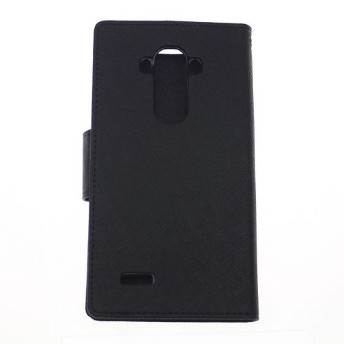 TopSave Goospery Fancy Diary [Type de portefeuille] PU Saffiano Case [ID Card & Cash Slots] w/Stand Cover pour LG G4, Noir