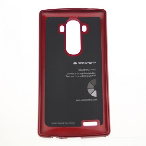 TopSave Goospery Pearl Jelly Slim Thin Rubber Case For LG G4, Red