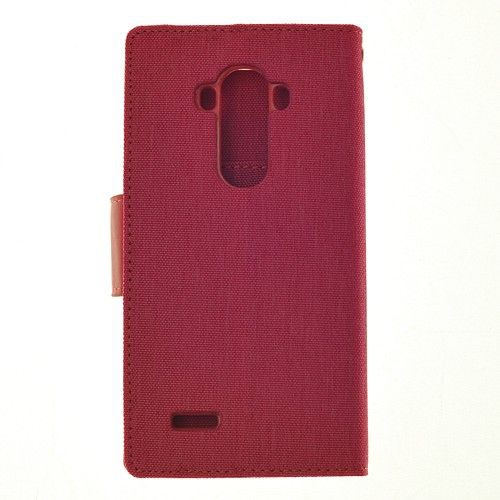 TopSave Goospery CANVAS Card Holder Fabric Folio Wallet Flip Case pour LG G4, Rose