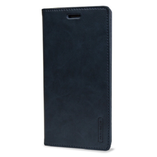 TopSave Goospery BLUEMOON FLIP Fente pour Carte sans Clip Magnétique Portefeuille Folio en Cuir Flip, Bleu Marine