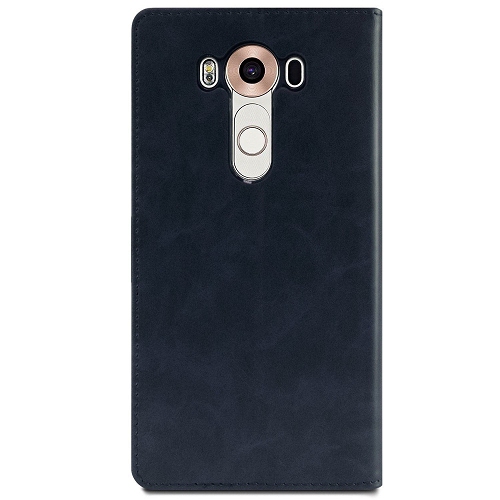 TopSave Goospery BLUEMOON FLIP Card Slot without Magnetic Clip Leather Folio Wallet Flip, Navy Blue