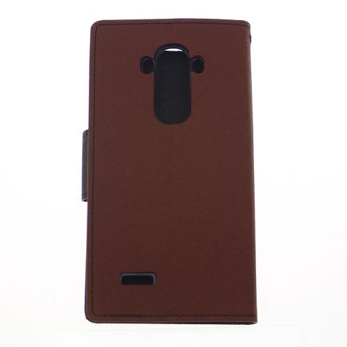 TopSave Goospery Fancy Diary [Type de portefeuille] PU Saffiano Case [ID Card & Cash Slots] w/Stand Cover pour LG G4, Marron