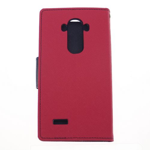 TopSave Goospery Fancy Diary [Type de portefeuille] PU Saffiano Case [ID Card & Cash Slots] w/Stand Cover for LG G4, Hot Pink