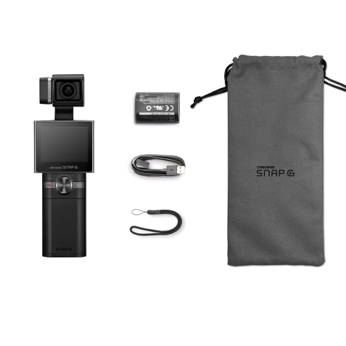 Thinkware SNAP-G Creator Package Handheld 3-Axis Video Gimbal Stabilizer 4K Camera Vlog Influencer 60FPS 133.9° Wide Angle 2" LCD Touchscreen Live Stream Replaceable Battery WiFi AI Track Face ID Zoom