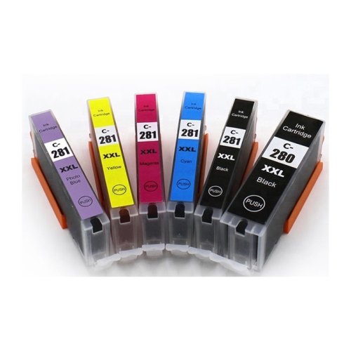 MAX SAVING  - 6 Ink Compatible \w Pgi280Xxl, Cli281Xxl Ink Cartridge (Extra High Yield) for Canon Pgi-280Xxl Cli-281Xxl Printer (K, Pbk, C, M, Y, Photo