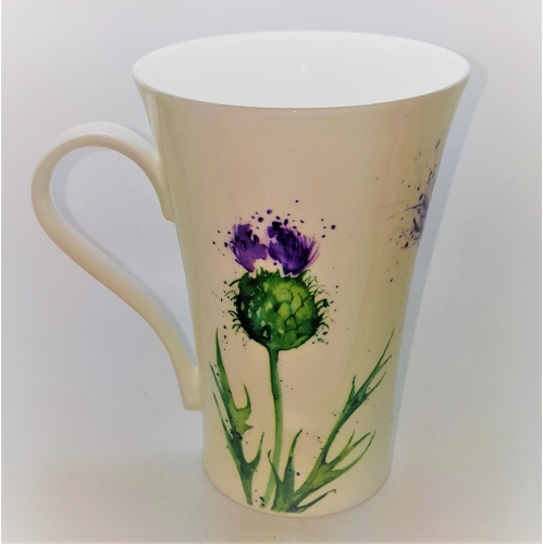 Latte Mugs 600ml Set of 2 - Thistles