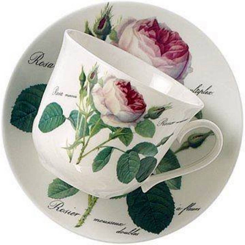 Breakfast Cup/Saucer - Redoute Rose Set of 2