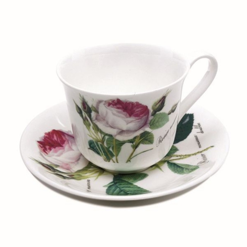 TEACUP&SAUCER - RED.ROSE Set of 2