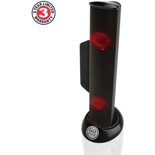 GOgroove SonaVERSE LED Speaker for Laptop Computer - USB Powered Clip-On Sound Bar with Mini Portable External Speaker Design for Monitor, Back