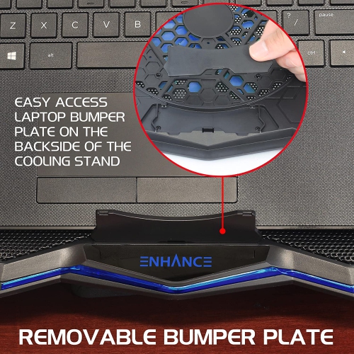 ENHANCE Cryogen 5 Gaming Laptop Cooling Pad Stand - Laptop Cooler with 7 Adjustable Height & Dual USB Ports for 17 inch Laptops - High Performance