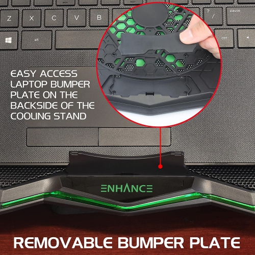 ENHANCE Cryogen 5 Gaming Laptop Cooling Pad Stand - Laptop Cooler with 7 Adjustable Height & Dual USB Ports for 17 inch Laptops - High Performance