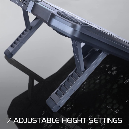 ENHANCE Cryogen 5 Gaming Laptop Cooling Pad Stand - Laptop Cooler with 7 Adjustable Height & Dual USB Ports for 17 inch Laptops - High Performance