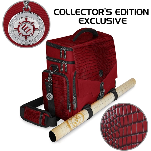 ENHANCE Collector's Edition RPG Adventurer's DND Bag – Sac de voyage extérieur avec coffre miniature de table, support de tapis, poches pour dés,