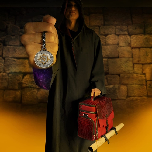 ENHANCE Collector's Edition RPG Adventurer's DND Bag – Sac de voyage extérieur avec coffre miniature de table, support de tapis, poches pour dés,