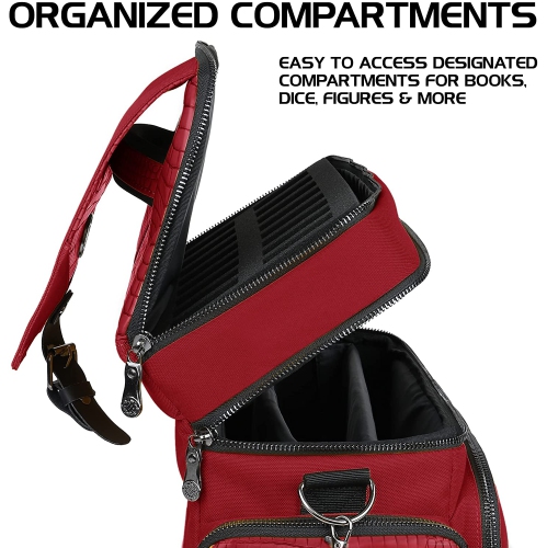 ENHANCE Collector's Edition RPG Adventurer's DND Bag – Sac de voyage extérieur avec coffre miniature de table, support de tapis, poches pour dés,