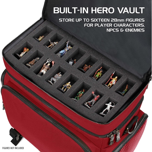 ENHANCE Collector's Edition RPG Adventurer's DND Bag – Sac de voyage extérieur avec coffre miniature de table, support de tapis, poches pour dés,