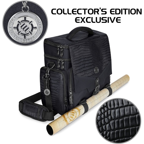 ENHANCE Collector's Edition RPG Adventurer's DND Bag – Sac de voyage extérieur avec coffre miniature de table, support de tapis, poches pour dés,