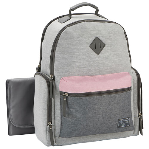 Eddie Bauer Places & Spaces Fineline Backpack Diaper Bag - Grey/Pink