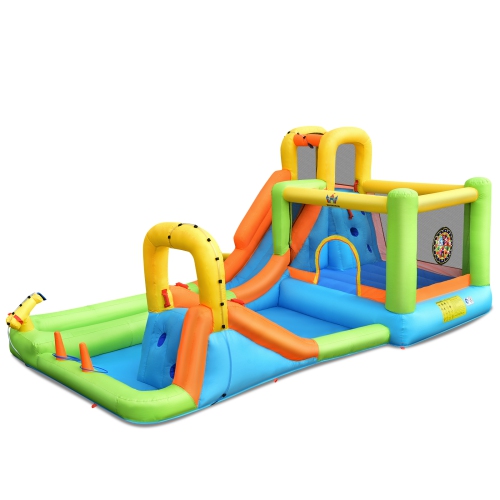 Topbuy Inflatable Bounce House Water Park with Double Slides