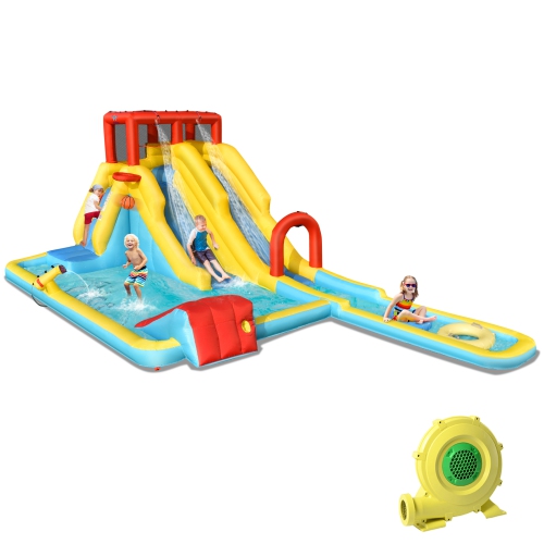 Pistolet à eau gonflable Water Slide Castle House et mur d'escalade avec souffleur 950&nbsp;W de Topbuy