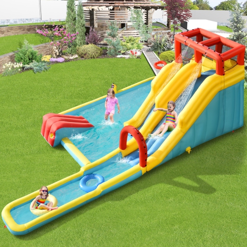Topbuy Inflatable Water Slide Castle House Water Gun & Climbing Wall