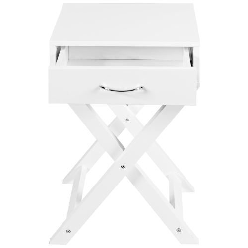 Topbuy Modern Versatile Nightstand X-shape Wooden End Table with Drawer Accent Side Table for Bedroom Black/White
