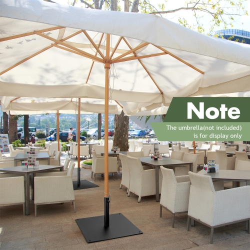 Topbuy 42 LBS Patio Umbrella Base, Heavy Duty 25" Umbrella Stand, Square Umbrella Base w/4 Anti-slip Pads