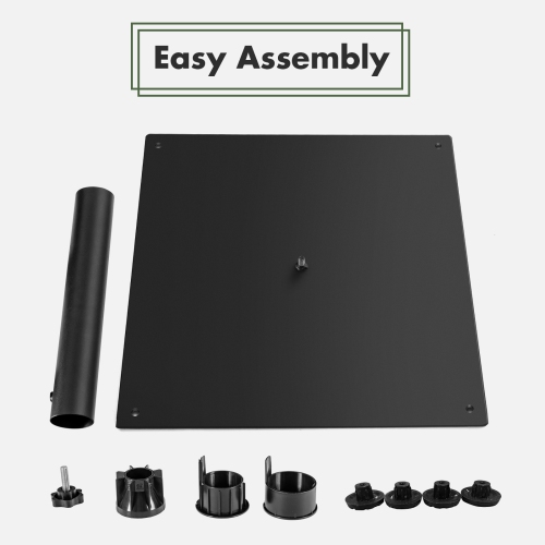 Topbuy 42 LBS Patio Umbrella Base, Heavy Duty 25" Umbrella Stand, Square Umbrella Base w/4 Anti-slip Pads