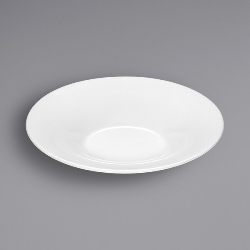 Bauscher by BauscherHepp 430120 Avantgarde 7 7/8" Bright White Round Wide Rim Porcelain Deep Plate - 12/Case