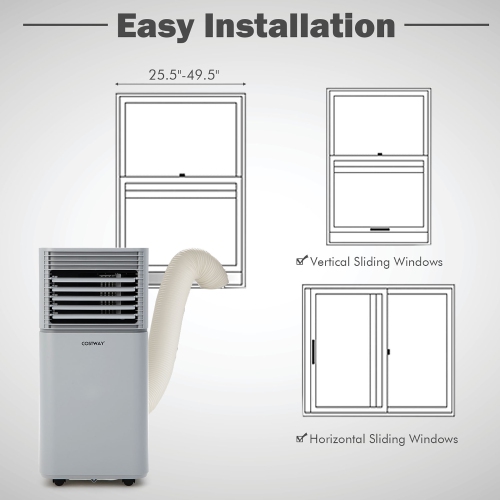 Costway 8000 BTU Portable Air Conditioner 3-in-1 Air Cooler w/Dehumidifier & Fan Mode