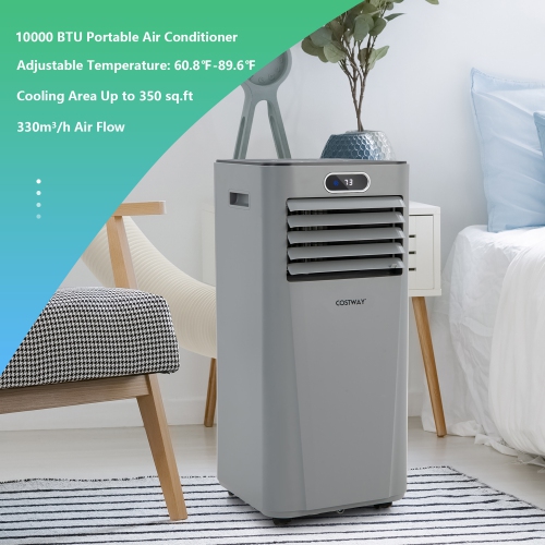 Climatiseur 2,93 kW portable avec télécommande Rafraîchisseur d'air 3 en 1 avec séchage